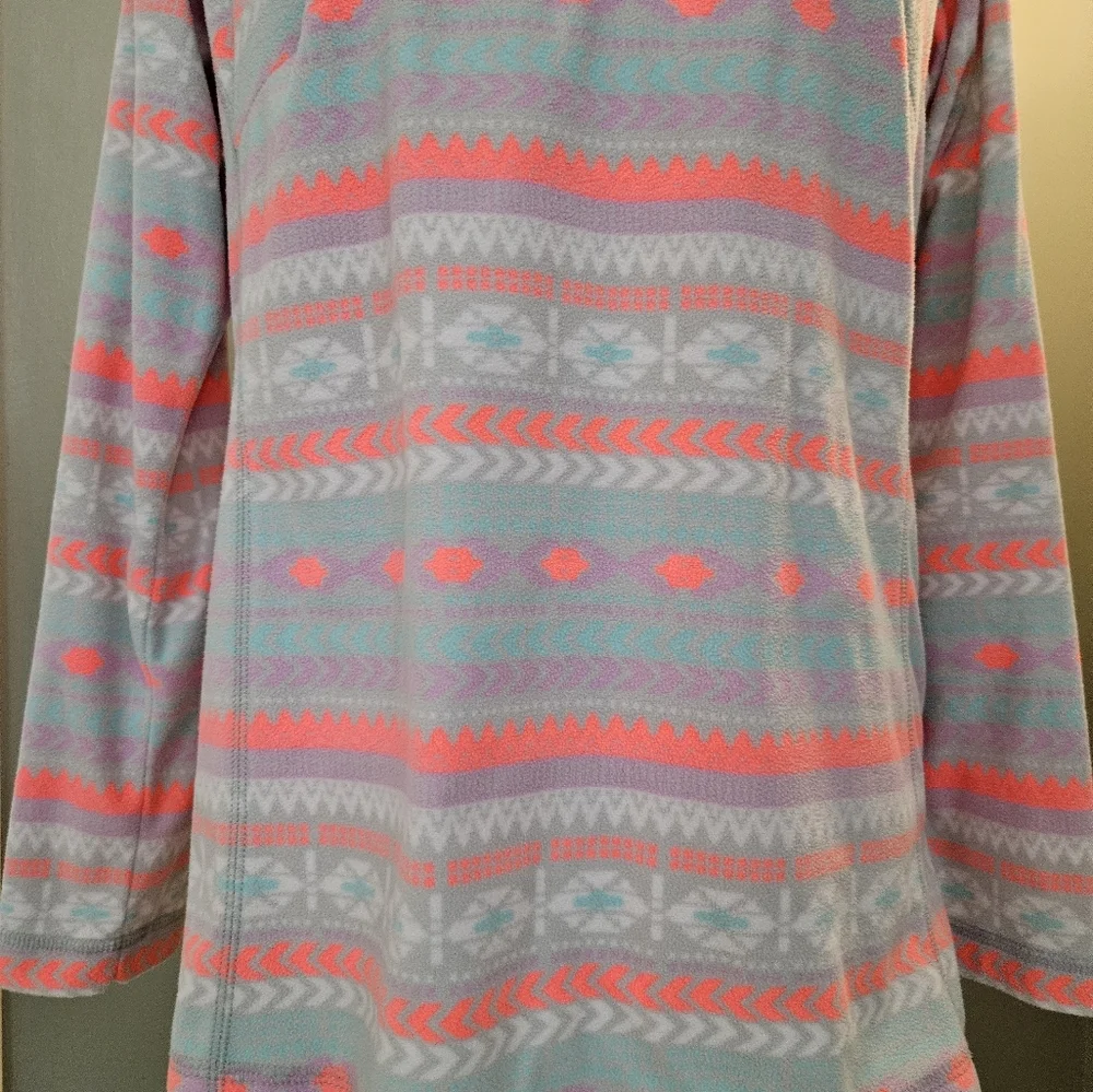 Columbia Gray and Pink Aztec Patterned Pullover Jacket Women's Size Large L